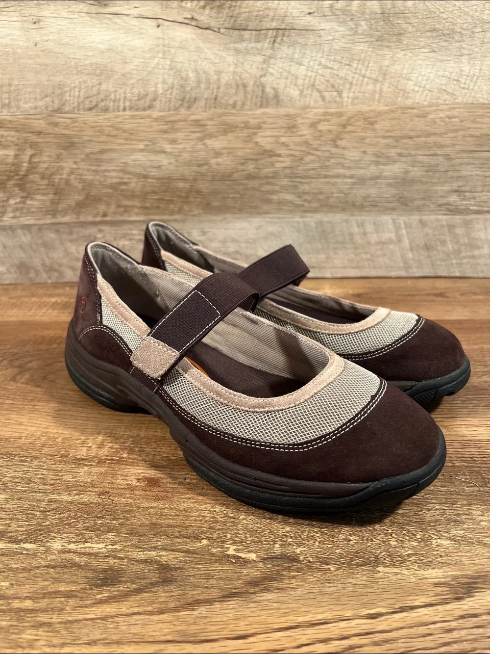 Rockport Brown and Beige Mary Jane Flats